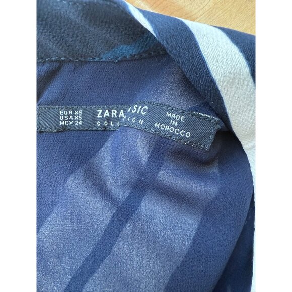 Zara Striped Mini Dress Size XS NWT Nautical Coastal Colorblock High Neck Artsy - Picture 7 of 9